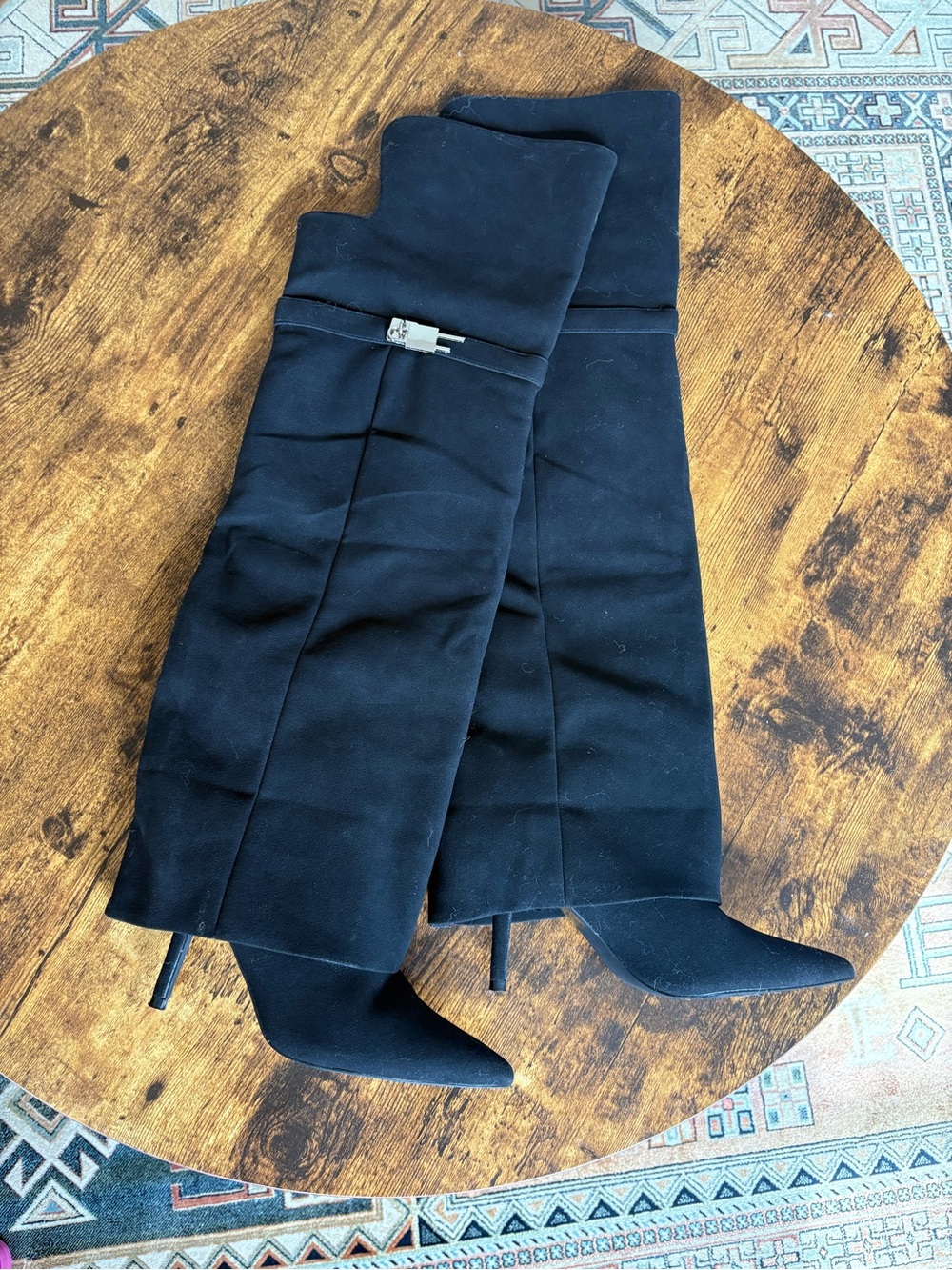 Fashion Nova Black Over-The-Knee Stiletto Boots